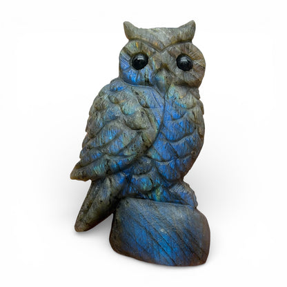 Figurine Hibou en Labradorite AA+ 7x4 cm (modèle unique nº31)