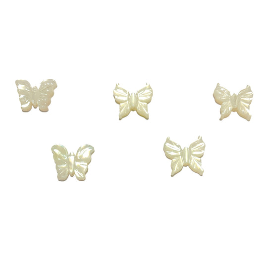 5 nacre forme papillon 10x12mm trou vertical