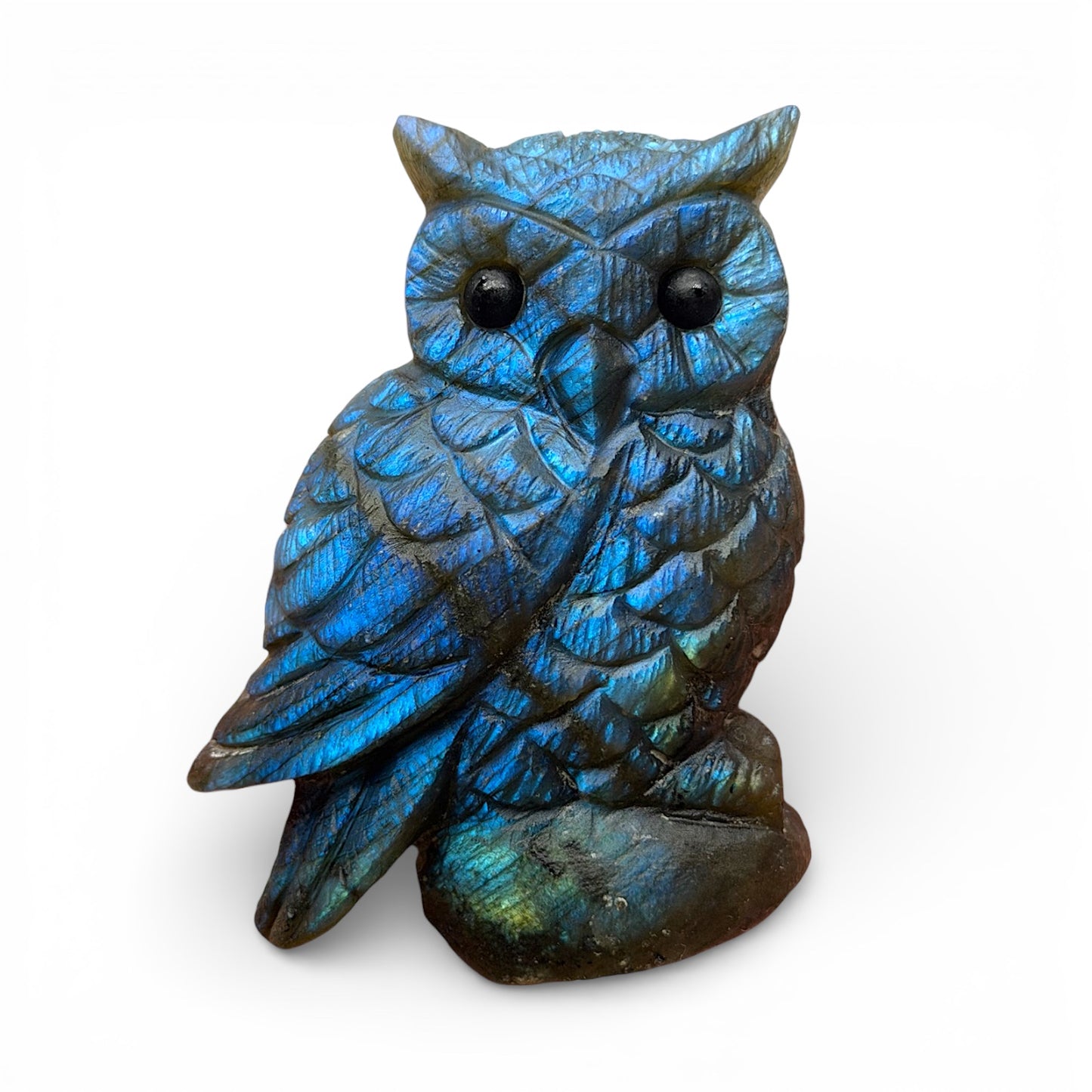 Figurine Hibou en Labradorite AA+ 7x5.5cm (modèle unique nº34)