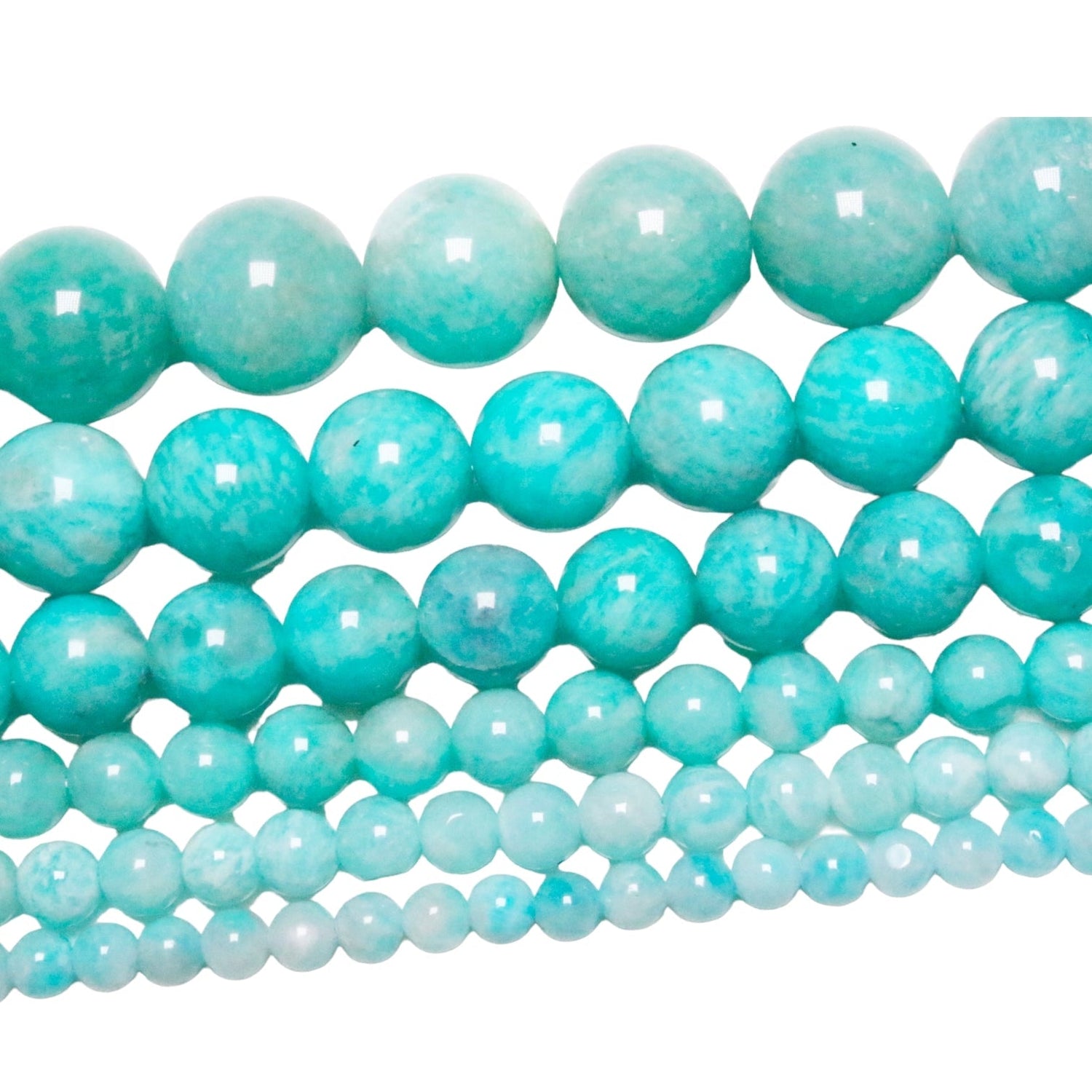 Fil de perle Amazonite du Pérou AA - Foliesbijoux