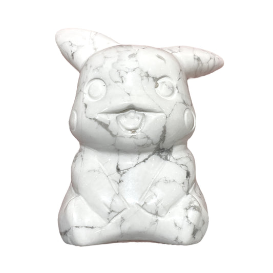 Figurine Pikachu en Howlite blanche