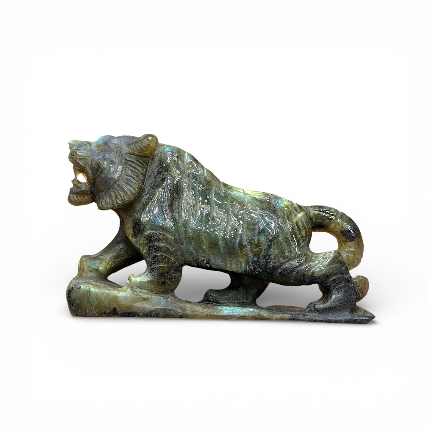 Figurine Tigre en Labradorite AA+ 11x4.5 cm (modèle unique nº45)