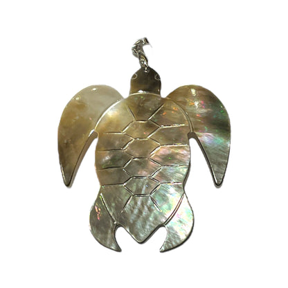 Pendentif forme tortue en nacre grise