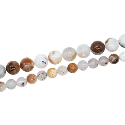Fil de perle Opale multicolore blanche A+