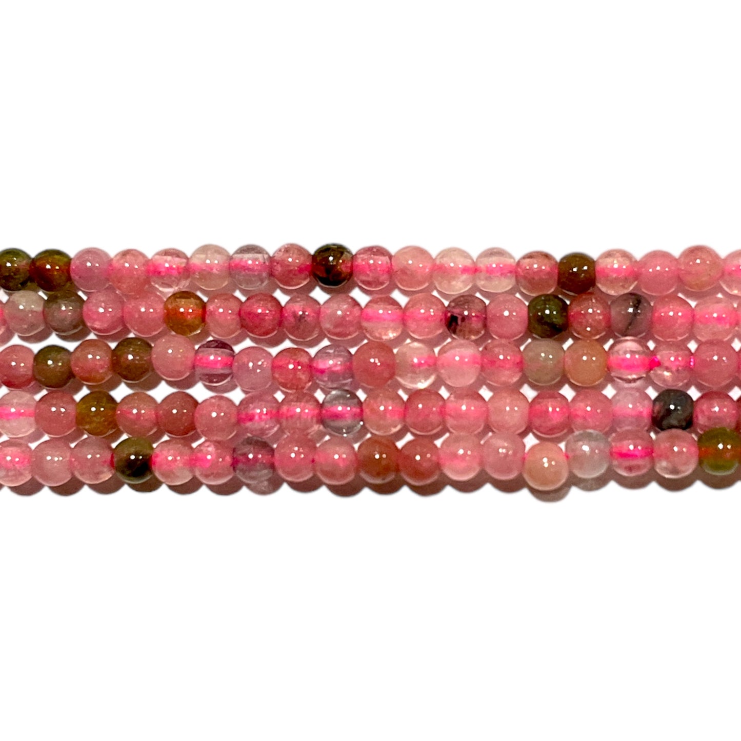 Fil de perle Tourmaline rose 2 mm A