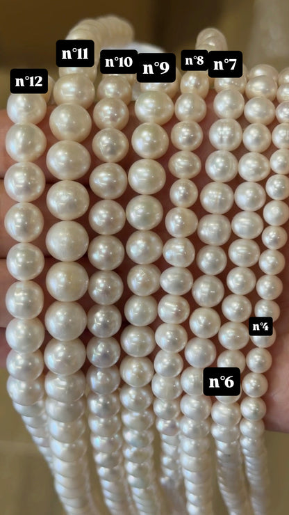 Fil de perle d’eau douce 5-5.5 mm grade AAA  (9 tailles disponible) (voir vidéo) — NEW