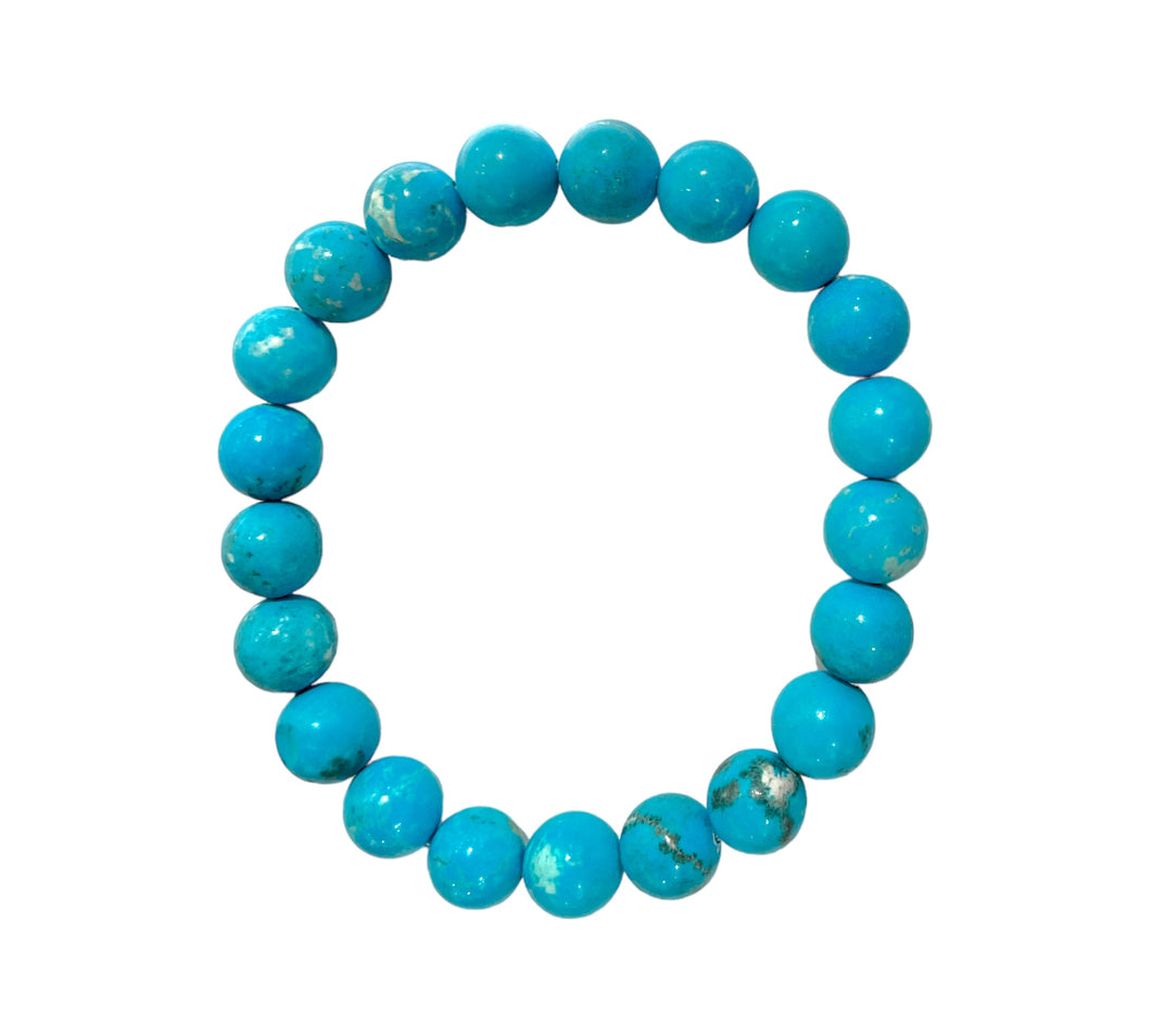 Bracelet Howlite turquoise chauffée taille homme