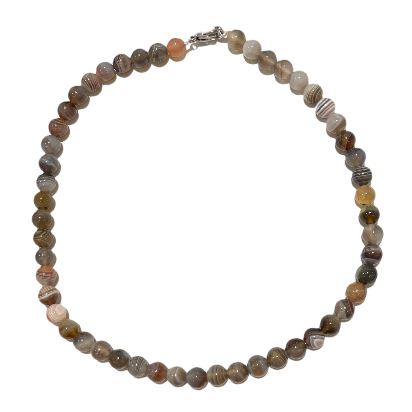 Collier boule Agate Botswana