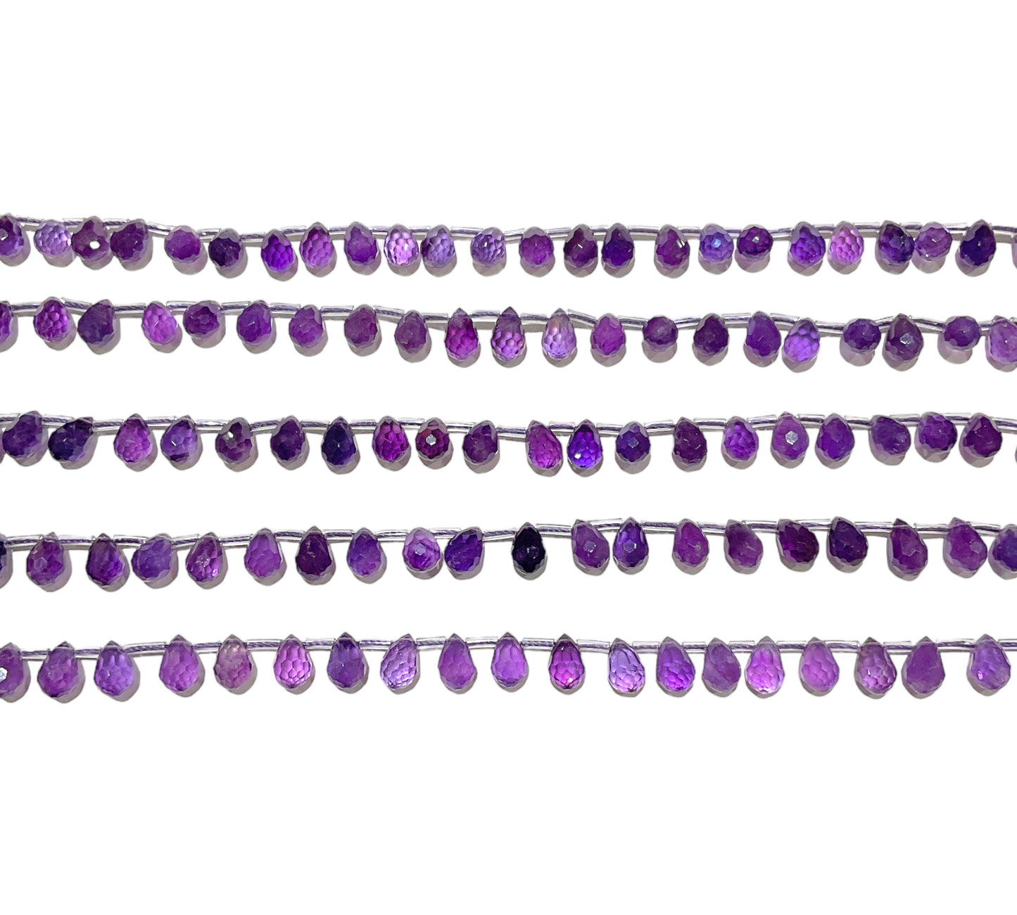 44 petits pendentifs Amethyste goutte facetté