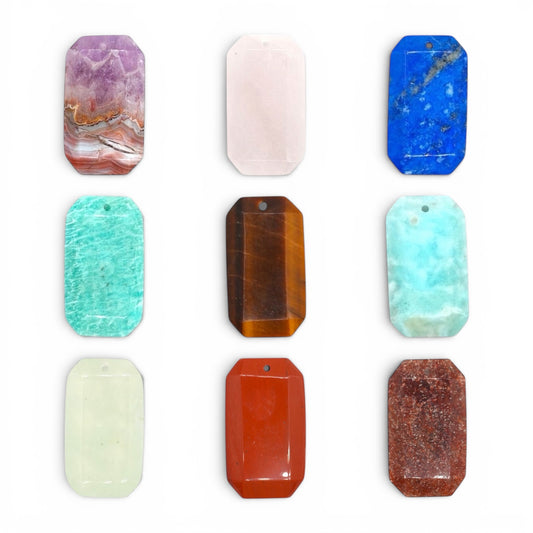 Pendentif rectangle 20x35 mm (6 pierres disponibles) (bélière non incluse)