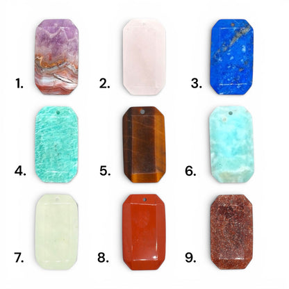 Pendentif rectangle 20x35 mm (6 pierres disponibles) (bélière non incluse)