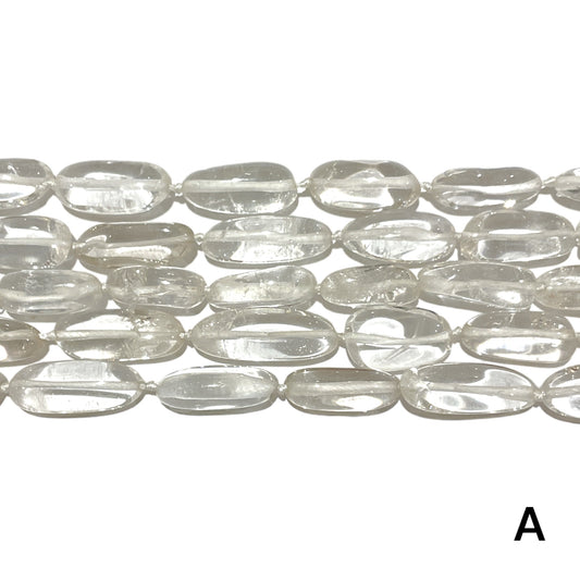 Fil de perles Cristal de roche forme allongé multiple variante A