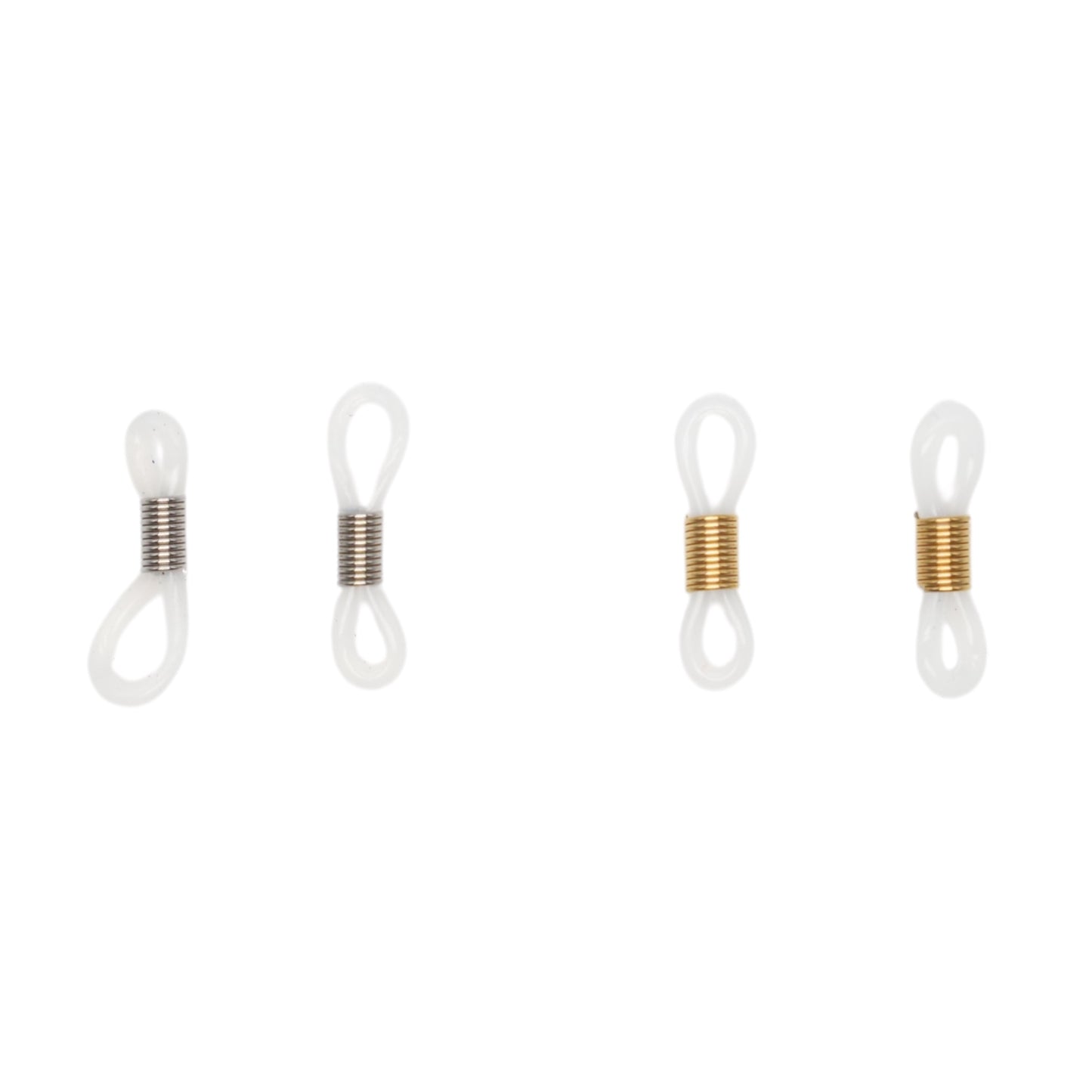 20 paires d’embout de lunettes en silicone avec ressort (dorée ou argentée) réf Lua 001