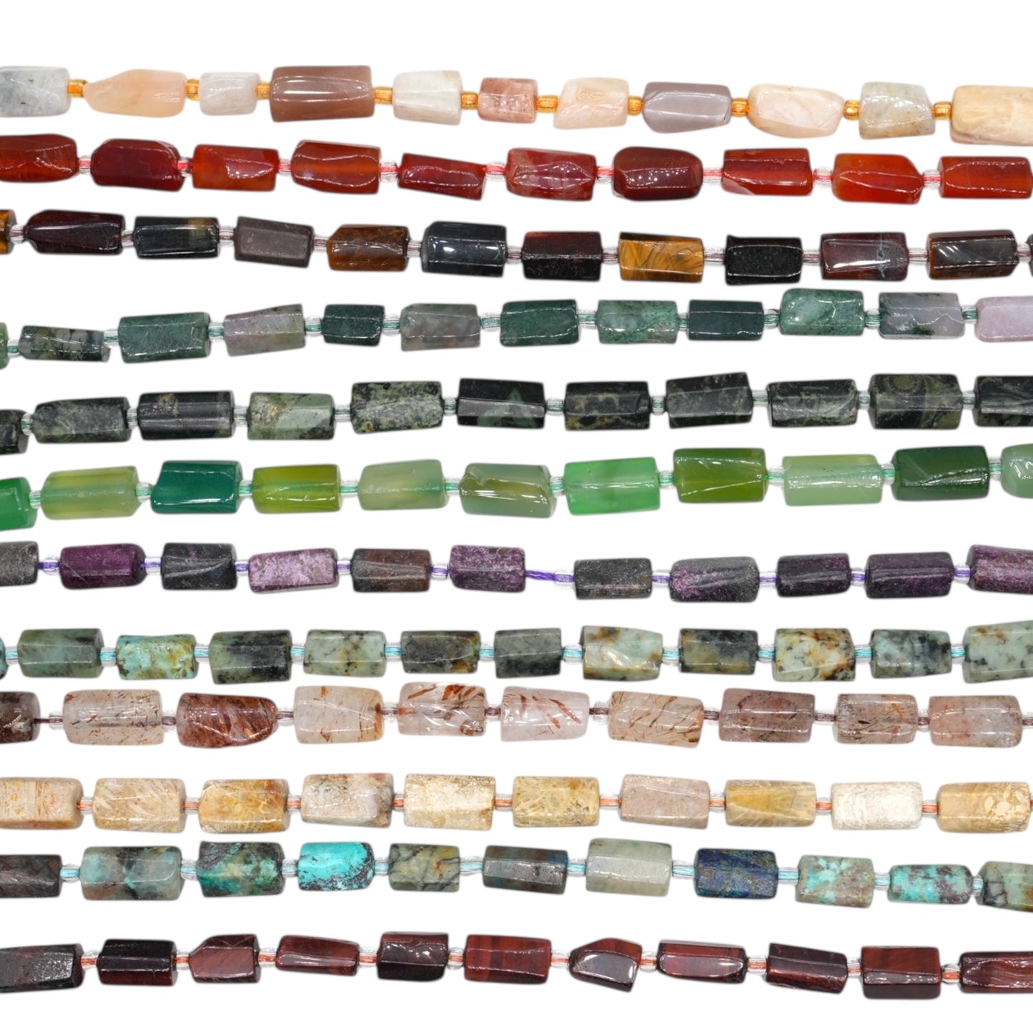 Fil de perle forme cylindrique 8x12 mm (35 pierres disponible)