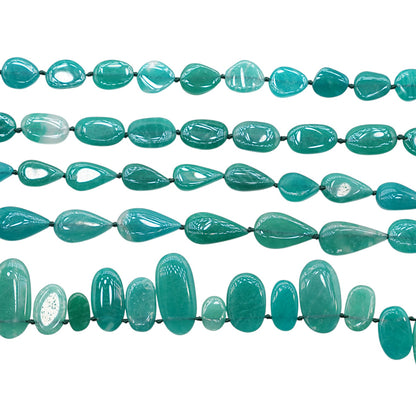 Fil de perle forme libre Amazonite de Russie AA