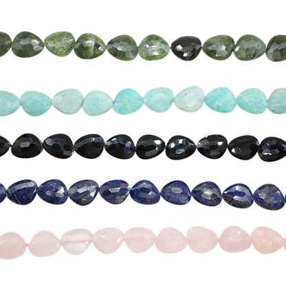 Fil de perle forme poire facetté plat 13x16 mm (5 pierres disponible)