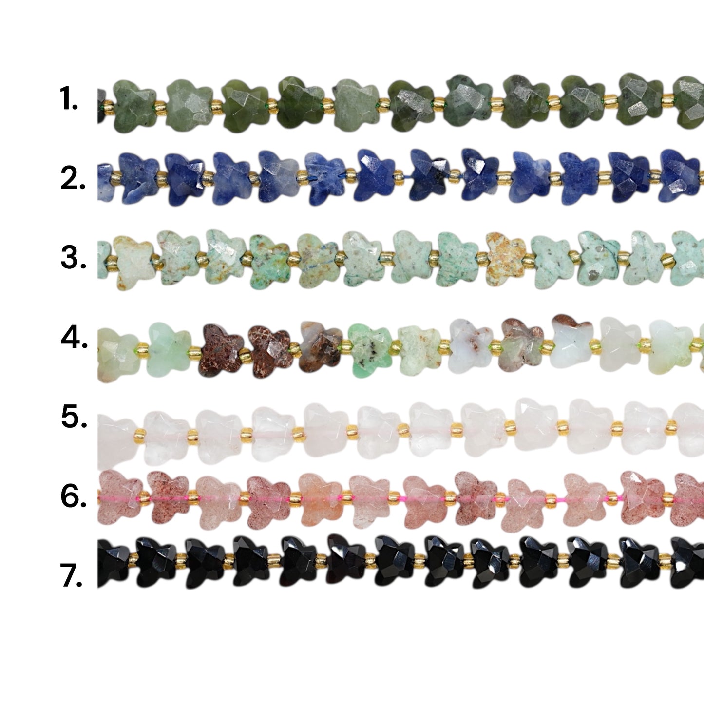 Fil de perle forme papillon 8x10 (7 pierres disponible)