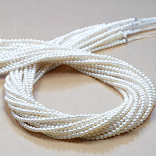 Fil de perle d’eau douce extra ronde grade AAA (3 tailles disponibles)