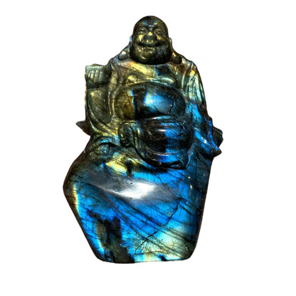 Figurine Bouddha en Labradorite pièce unique 12x8x3cm B6