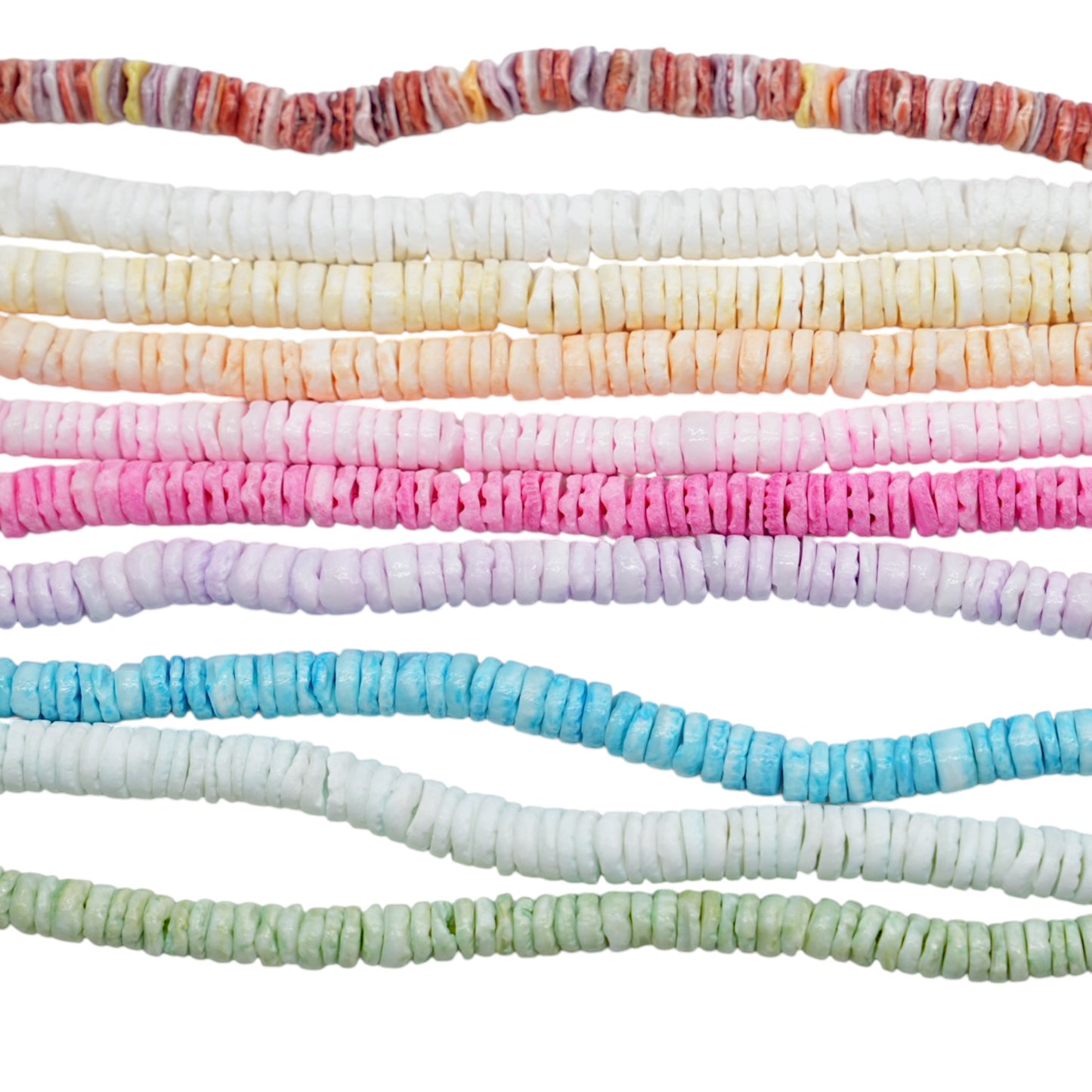 Fil de perle rondelles Nacre chauffée 5-6 mm (10 coloris disponible)