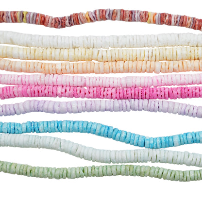 Fil de perle rondelles Nacre chauffée 5-6 mm (10 coloris disponible)