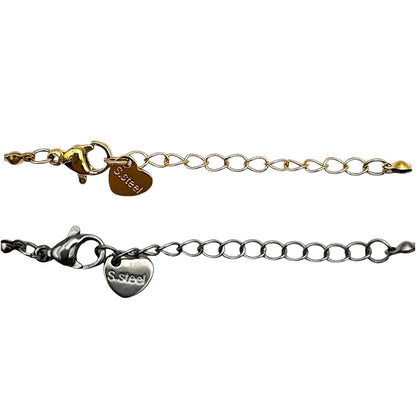 Multicolor tourmaline necklace 3x4mm gold/silver stainless steel