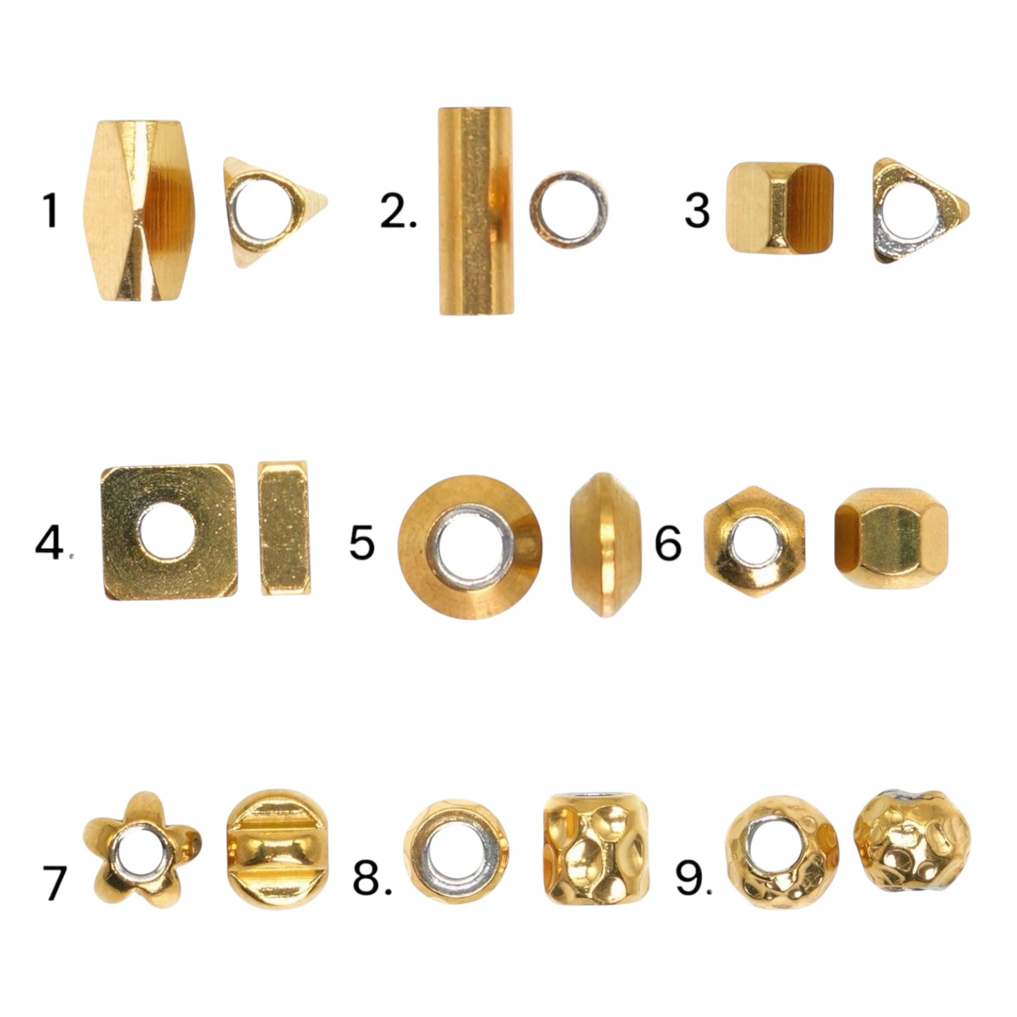 Lot de 20 breloques intercalaire en acier doré (9 modèles disponible)