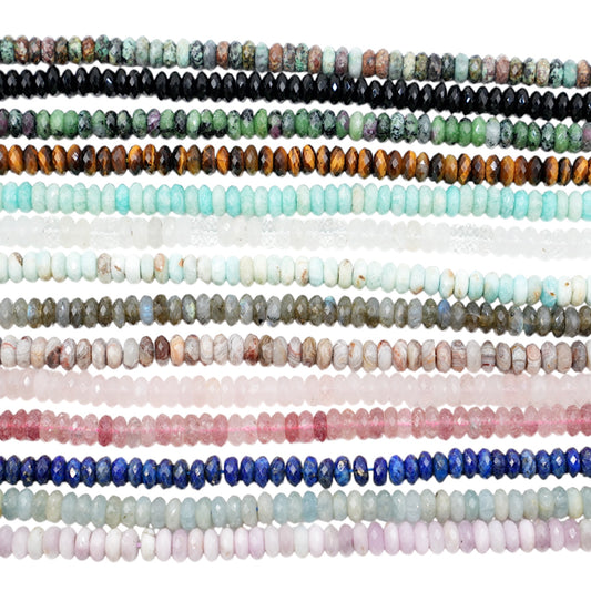 Fil de perle rondelles facetté 8x3 mm (14 coloris disponible)
