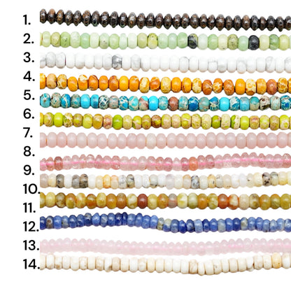 Fil de perles rondelles 2,5x4 mm (14 pierres disponibles)