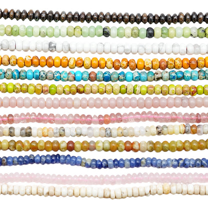 Fil de perles rondelles 2,5x4 mm (14 pierres disponibles)