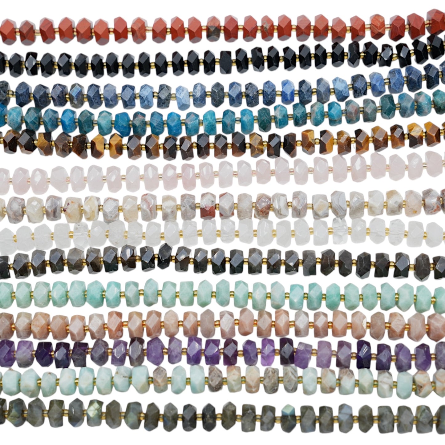 Fil de perles rondelles facetté 5x11 mm (13 coloris disponible)