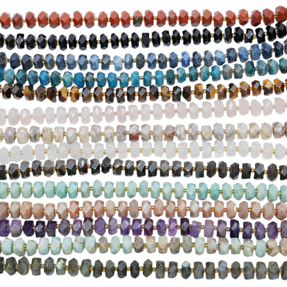 Fil de perles rondelles facetté 5x11 mm (13 coloris disponible)
