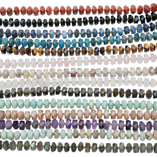 Fil de perles rondelles facetté 5x11 mm (13 coloris disponible)