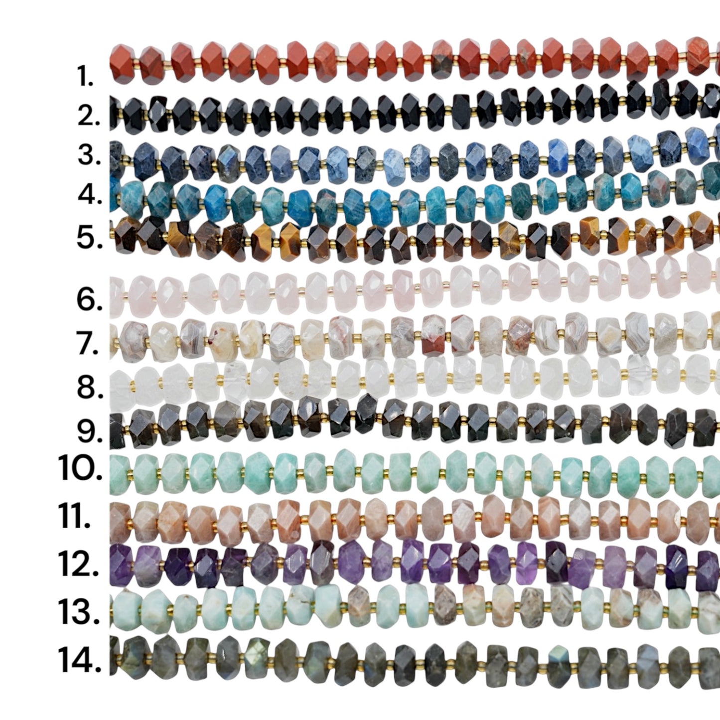 Fil de perles rondelles facetté 5x11 mm (13 coloris disponible)