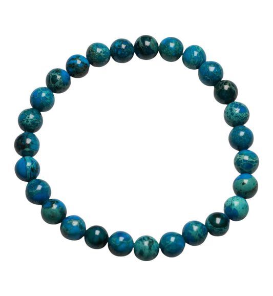 Bracelet Jaspe impérial bleu turquoise chauffé pour enfant