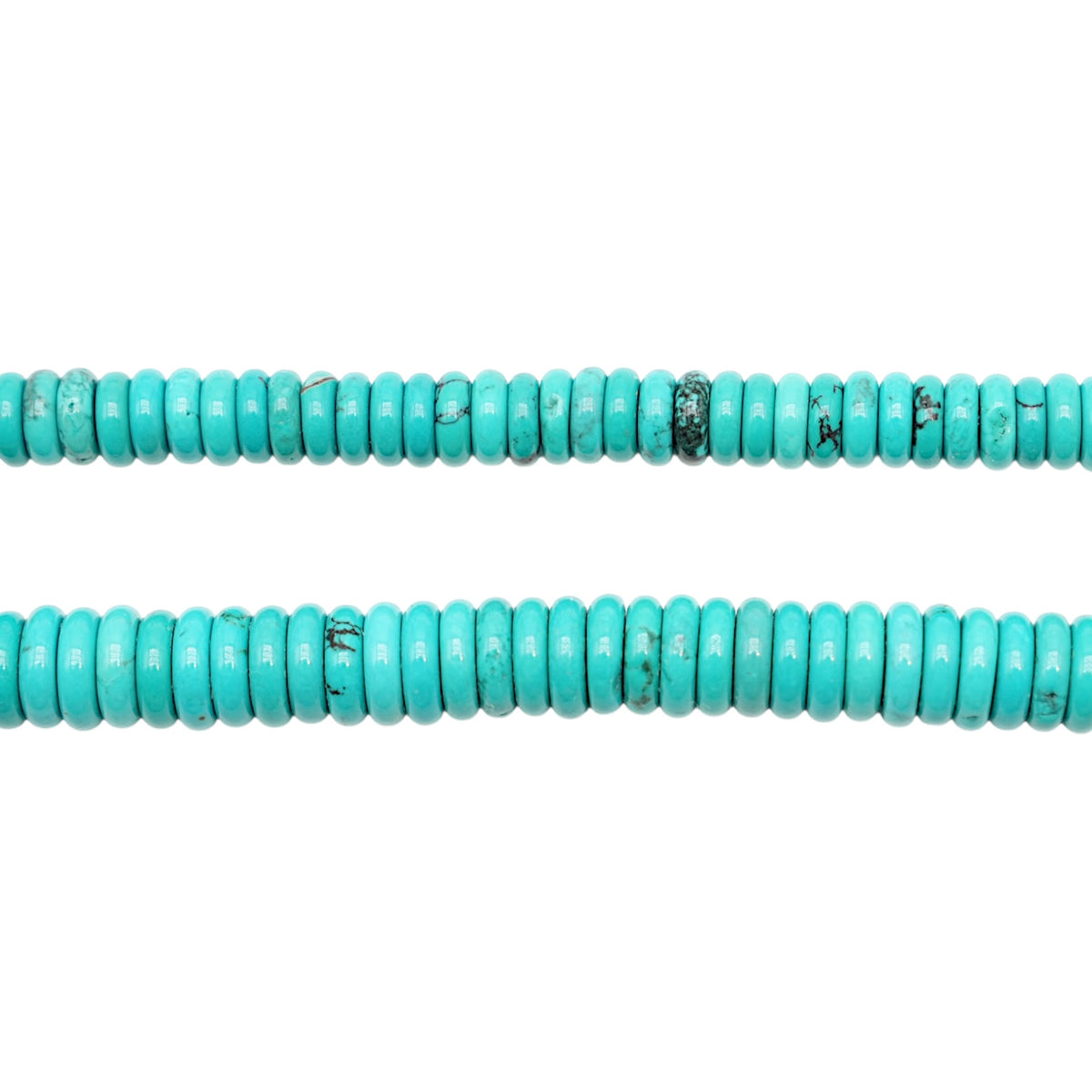 Fil de perles rondelle Turquoise de Chine