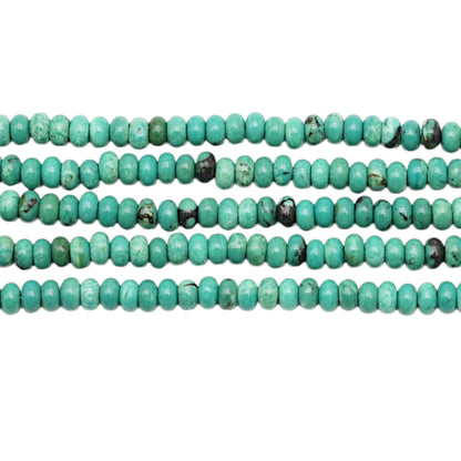 Fil de perles rondelles en Turquoise de Chine VERDÂTRE 2x4 mm