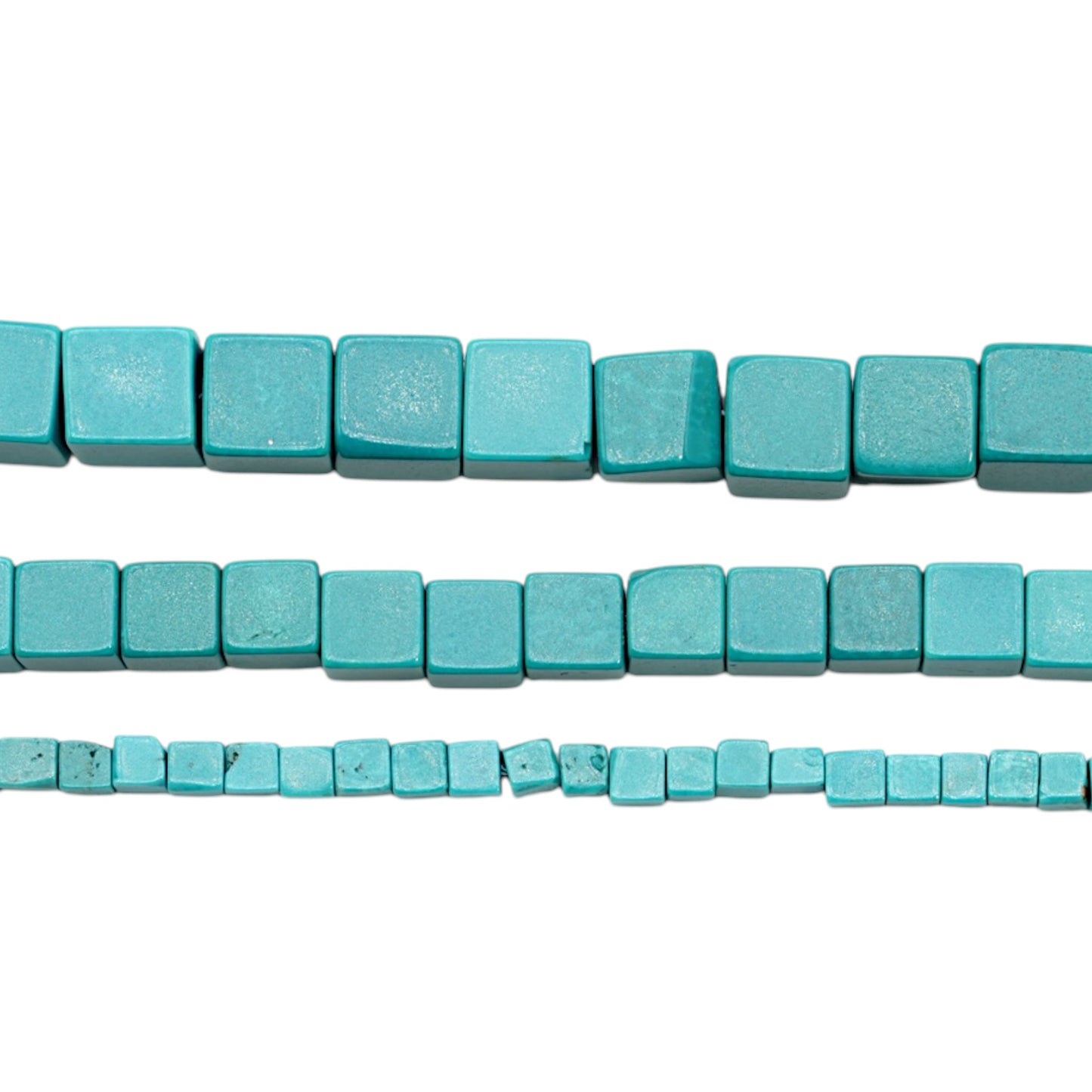 Fil de perles cube en Turquoise de Chine