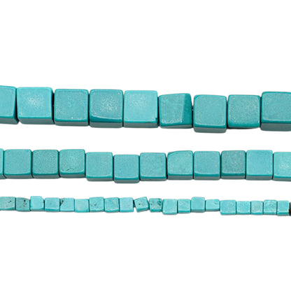 Fil de perles cube en Turquoise de Chine