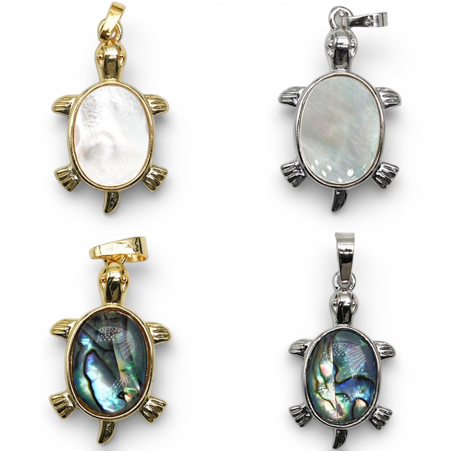 Pendentif petite tortue 3x2 cm nacre/ormeau