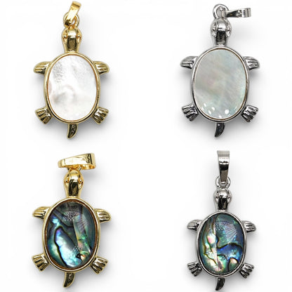 Pendentif petite tortue 3x2 cm nacre/ormeau