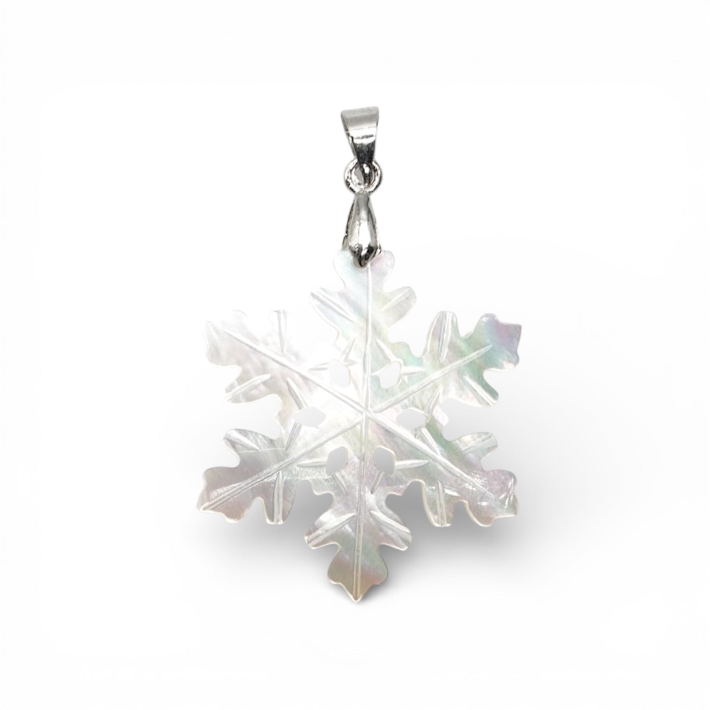 Pendentif Flocon de neige en nacre (2 tailles disponible)