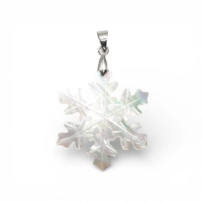 Pendentif Flocon de neige en nacre (2 tailles disponible)
