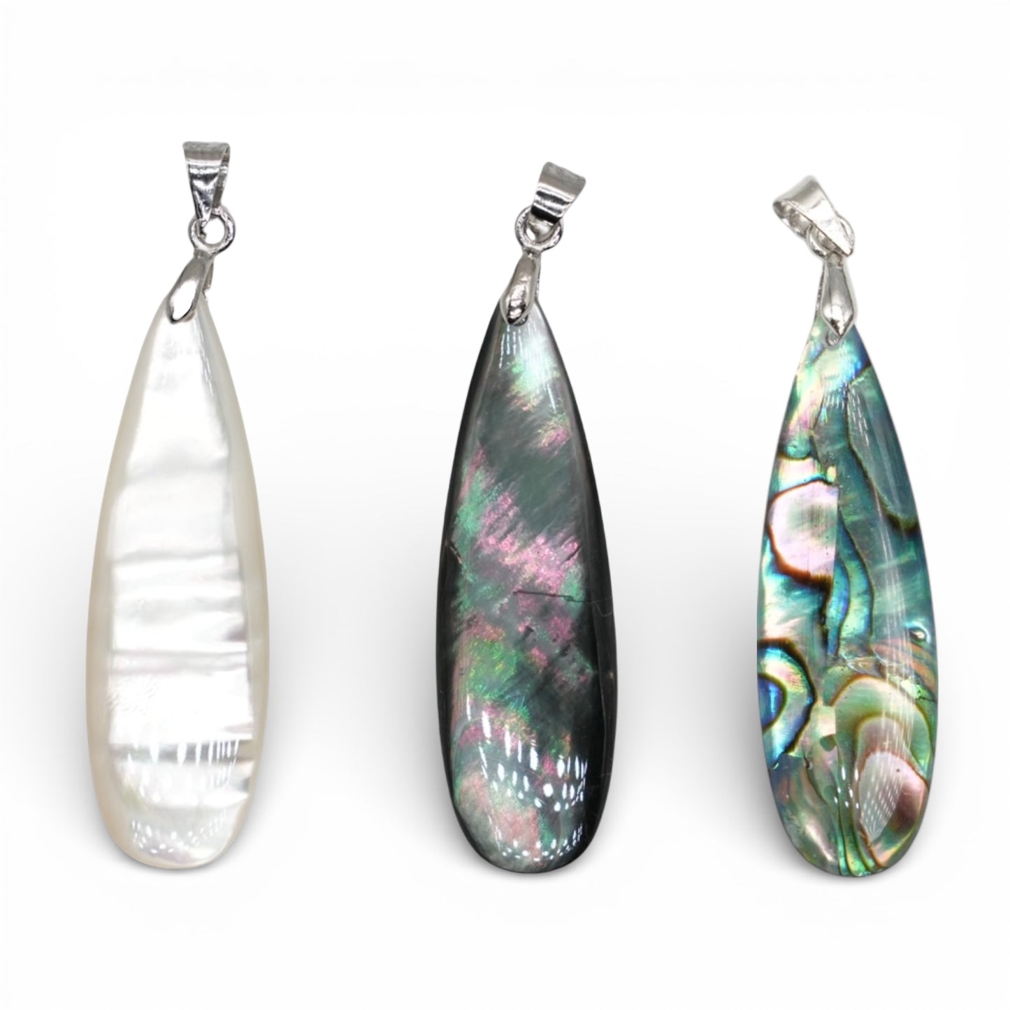 Pendentif forme allongé 4x1 mm en nacre (3 pierres disponible)