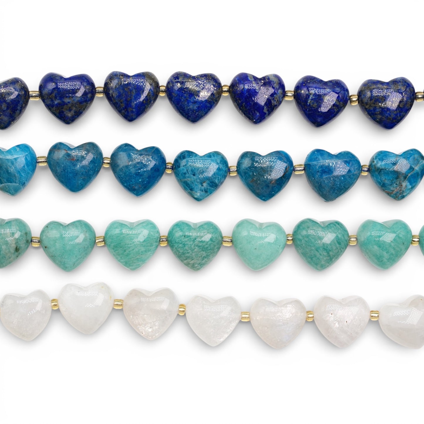 Fil de perle coeur 15 mm (12 pierres disponible)