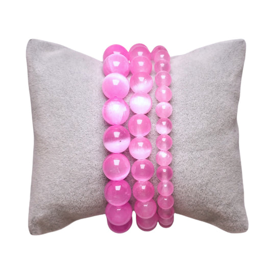 Bracelet Selenite chauffée rose couleur 1