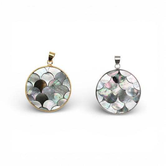 Pendentif écaille en nacre (2 tailles disponible)