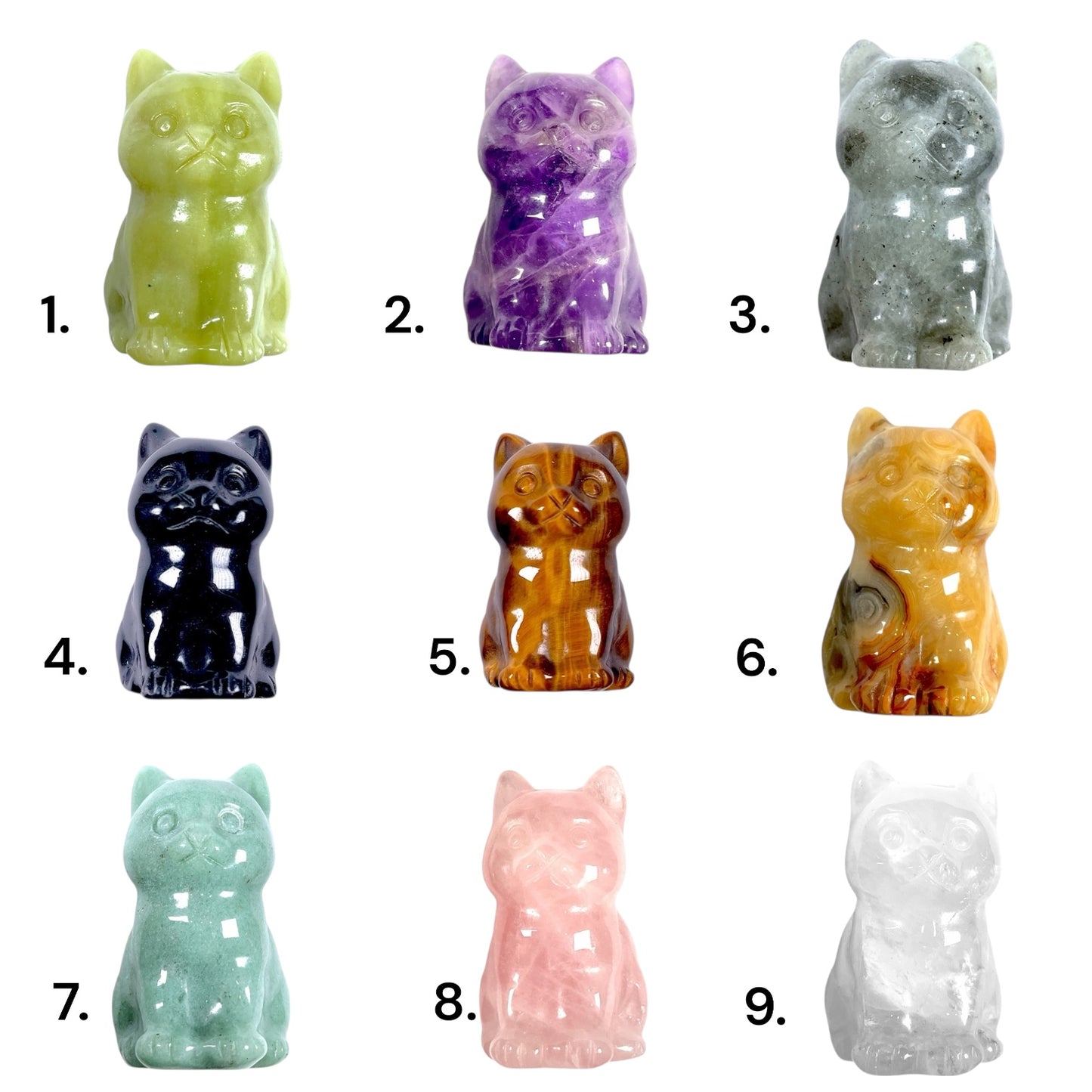 Figurine chat en pierre naturelle (9 pierres disponible)