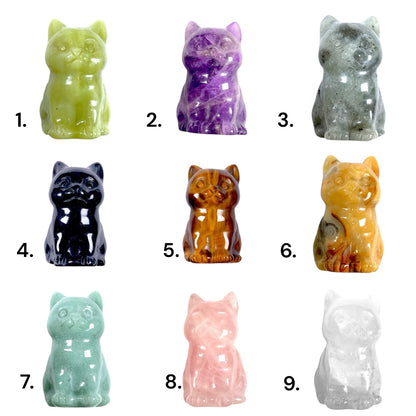 Figurine chat en pierre naturelle (9 pierres disponible)