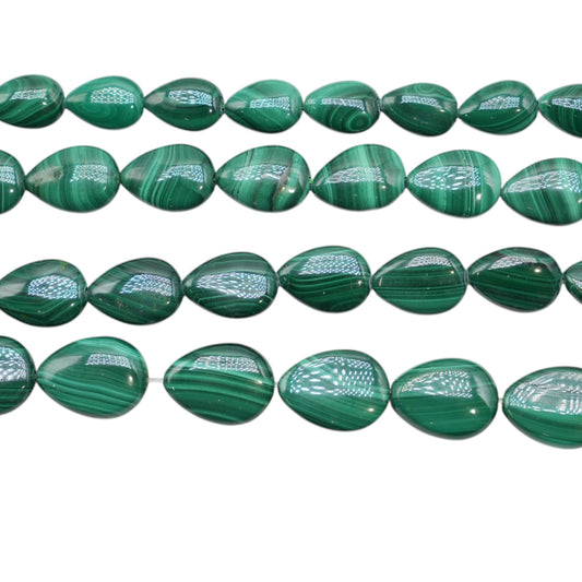 Fil de perles Malachite forme goutte (4 tailles disponible)